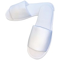Economy Poly Velour Slipper in Paper Bags, Open Toe, 30cm, Dot Sole, Pack of 100