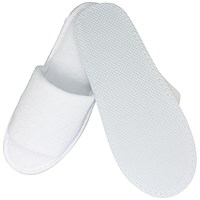 Economy White Terry Slipper in Paper Bands, Open Toe, 30cm, EVA Sole, Pack of 200