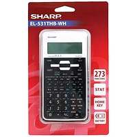 Sharp EL-531XH Scientifc Calculator, Solar and Battery Power, Black