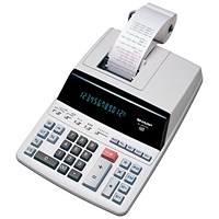 Sharp Digitron Display 2 Colour Printing Calculator, 12 Digit, Mains Powered, White