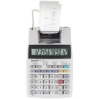 Sharp Desktop Printing Calculator, 12 Digit, 2 Colour Printing, Grey