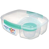 Sistema 3 Split Lunch Box with Yoghurt Pot, 2 Litre