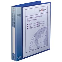 Snopake Executive Presentation Ring Binder, A4, 4 D-Ring, 25mm Capacity, Blue