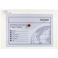 Snopake A5 Polyfile Classic Wallet, Clear, Pack of 5