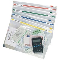 Snopake 355x235mm Zip Filing Bags, Assorted, Pack of 25 Snopake 355x235mm Zip Filing Bags, Assorted, Pack of 25