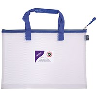 Snopake EVA Mesh High Capacity Project Zippa Bag , A4, Blue