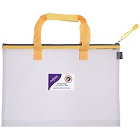 Snopake EVA Mesh High Capacity Project Zippa Bag A4 405x280mm Yellow