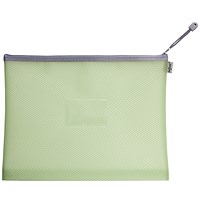 Snokpake EVA Mesh High Capacity Zippa Bag Foolscap Pastel Green (Pack of 3)
