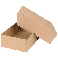Carton With Lid, W305xD215xH100mm, Brown, Pack of 10