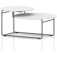 Solstice Coffee Table White Top Black Frame