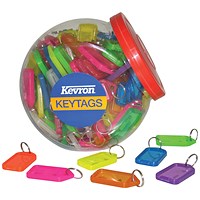 Kevron Plastic Clicktag Key Tag, Large, Assorted, Pack of 70