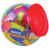Kevron Plastic Clicktag Key Tag, Large, Assorted, Pack of 150