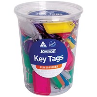 Kevron Standard Key Tags Assorted (Pack of 50) ID5TUB50ASST