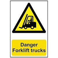 Spectrum Safety Sign Danger Forklift Trucks, 200x300mm, PVC