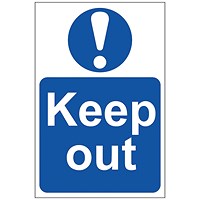 Spectrum Industrial Keep Out S/A PVC Sign 200x300mm 0255