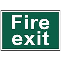 Spectrum Industrial Fire Exit Text S/A PVC Sign 300x200mm