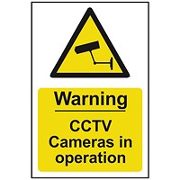 Spectrum Industrial Warning CCTV Cameras In Operation, 200x300mm, Self Adhesive