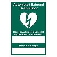 Spectrum Safety Sign Informs Staff where the Nearest Automated External Defibrillator is RPVC