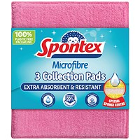 Spontex Microfibre Pads, Assorted, Pack of 3