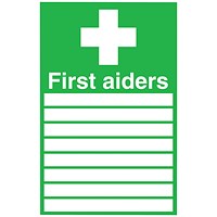 Safety Sign First Aiders 300x200mm PVC