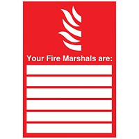 Safety Sign Your Fire Marshals, A4, PVC