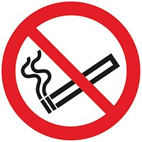 Safety Sign No Smoking Symbol 50x50mm Self-Adhesive