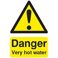 Safety Sign Danger Very Hot Water 75x50mm PVC Safety Sign Danger Very Hot Water 75x50mm PVC