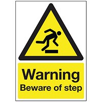 Safety Sign Warning Beware of Step A5 PVC