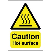 Safety Sign Caution Hot Surface, A5, Self Adhesive Safety Sign Caution Hot Surface, A5, Self Adhesive