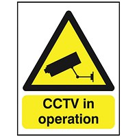 Warning Sign CCTV In Operation, A5, PVC