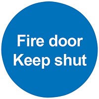 Safety Sign Fire Door Keep Shut 100x100mm PVC