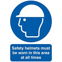 Safety Sign Safety Helmets Must be Worn, A4, PVC