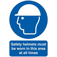 Safety Sign Safety Helmets Must be Worn A4 PVC
