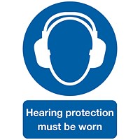 Safety Sign Hearing Protection Must be Worn, A4, PVC