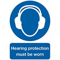 Safety Sign Hearing Protection Must be Worn, A4, PVC