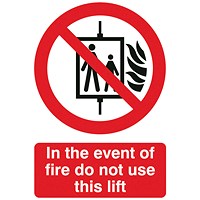 Safety Sign In The Event of Fire Do Not Use This Lift