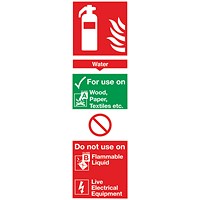 Safety Sign Water Fire Extinguisher, 300x100mm, PVC