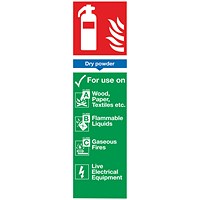 Safety Sign Dry Powder Fire Extinguisher, 300x100mm, PVC