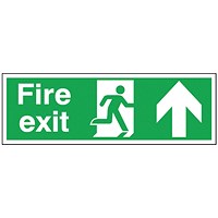 Safety Sign Fire Exit Up 150x450mm Self-Adhesive