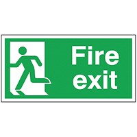 Safety Sign Fire Exit Running Man Left, 150x300mm, Self Adhesive