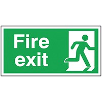 Safety Sign Fire Exit Running Man Right, 150x300mm, Self Adhesive
