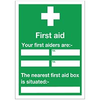 Safety Sign First Aid, 600x450mm, Self Adhesive