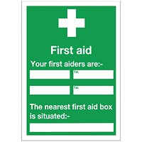 Safety Sign First Aid, 600x450mm, Self Adhesive