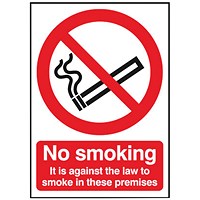 Safety Sign 210x148mm No Smoking PVC