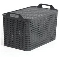 Strata Extra Large Basket with Lid 42L Charcoal Grey