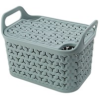 Strata Small Urban Store Basket with Lid 4L Green