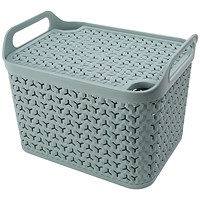 Strata Medium Urban Store Basket with Lid 14L Green