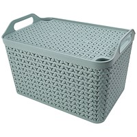 Strata Large Urban Store Basket with Lid 24 Litre Green