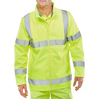 Beeswift Soft Shell Lightweight Hi Viz Jacket, Saturn Yellow, 3XL