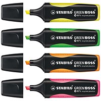 Stabilo Green Boss Highlighter Assorted (Pack of 4)